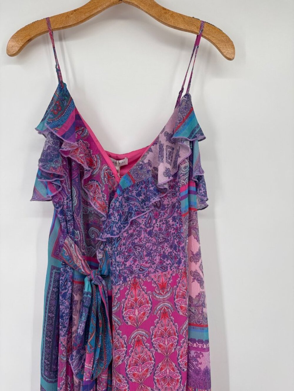 Gianni Bini DANNIJO Isabella Sleeveless Ruffle Chiffon Maxi Dress Large New $199 - Picture 4 of 10